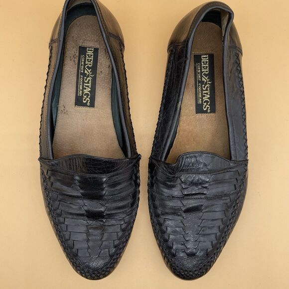 Deer Stags Palermo Leather Loafers Men\'s Size 10.5 M Black Weave Comfort Arch main image 13